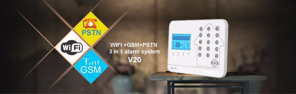 Wofea IOS Android APP управление беспроводной домашней безопасности GSM сигнализация Система Двусторонняя Интерком SMS уведомление для отключения питания