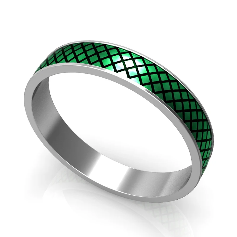 4mm Green Кремо плетение кольца Argent Femme красный/зеленый/голубой/синий/черный эмалированный крест кольцо для женщин Мода рыбья Сеть Заявление палец обручальное кольцо - Цвет основного камня: 4mm Green