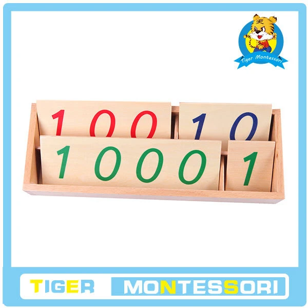

montessori mathematics Small Wooden Number Cards With Box (1-1000) toy