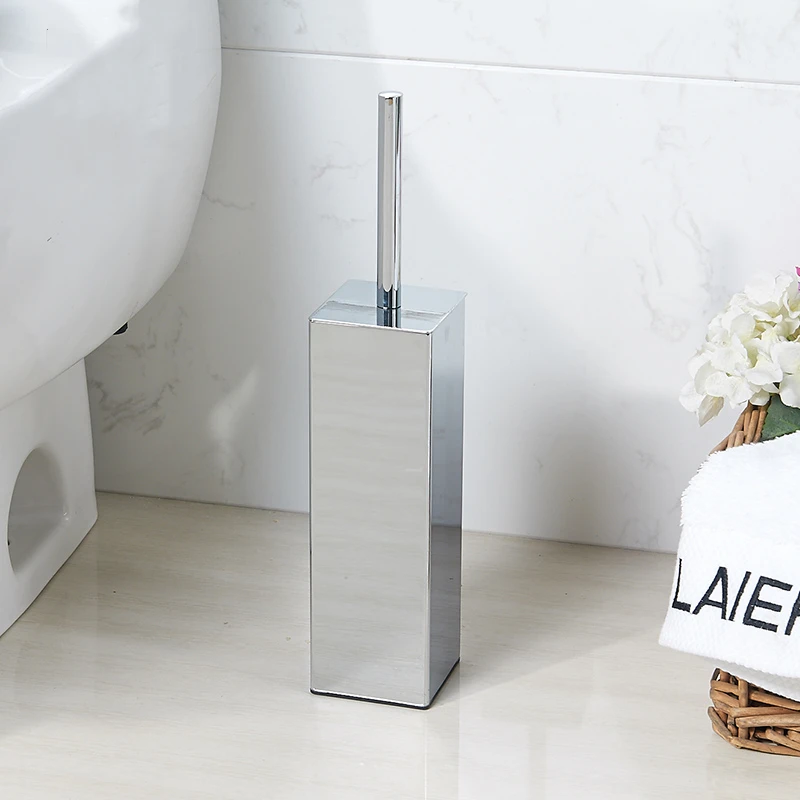 gold creativer free stand polish toilet brush holder set toilet bowl brush stainless steel brushed gold bathroom accessories free global shipping