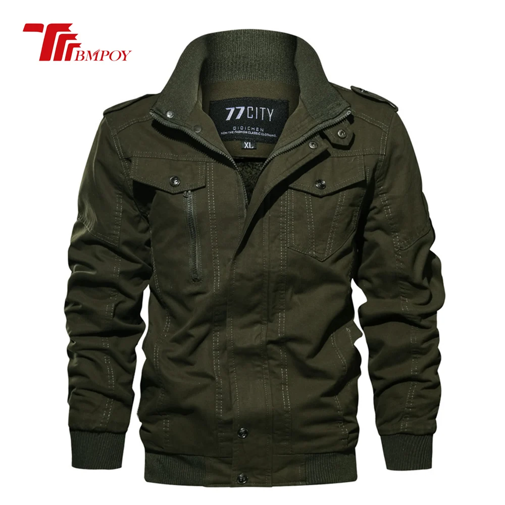 Мужская куртка в стиле милитари зимняя хлопковая армейская пилотная