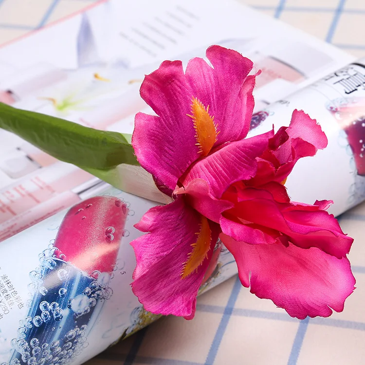 rose red Iris Искусственный Цветок ириса ветка Весна Свадебный декор домашний стол украшение Флорес Шелковый Искусственный цветок вечерние принадлежности - Цвет: rose red Iris