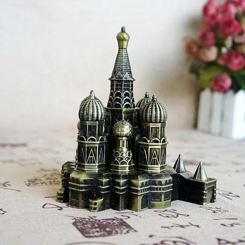 Русские Ретро строительные миниатюрные статуэтки металлические украшения