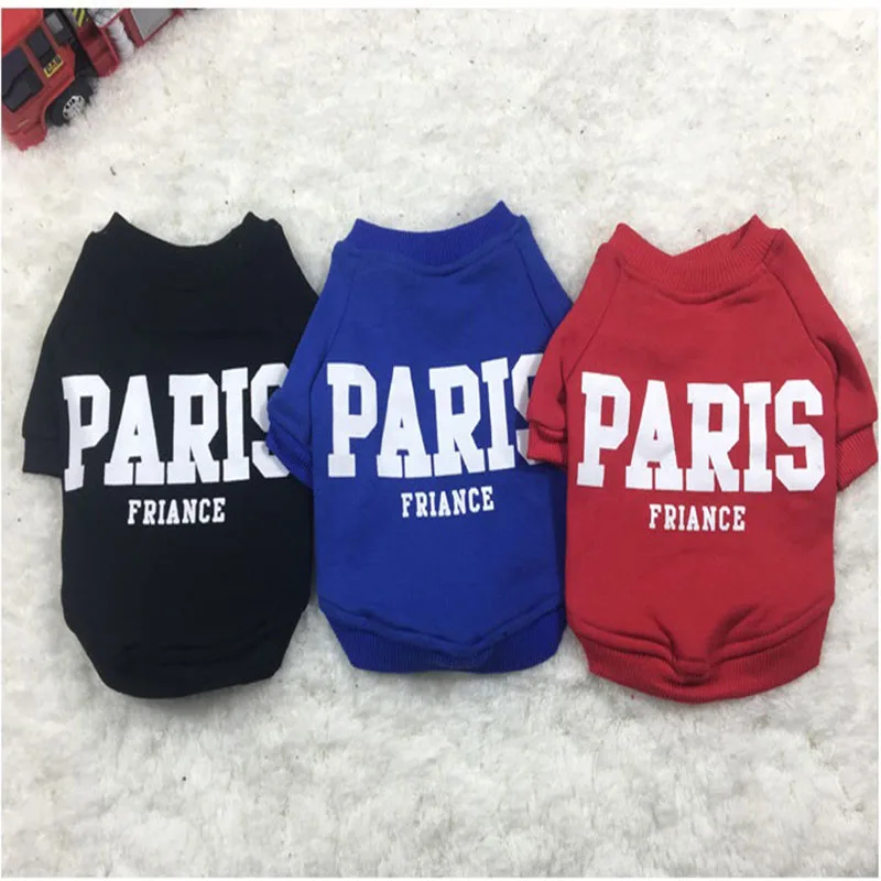 Новый год 2018 весна и осень из хлопка Терри с буквенным принтом Одежда для собак