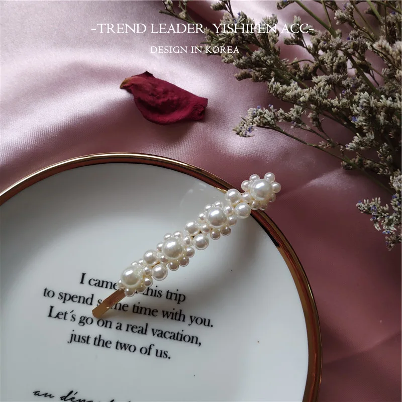 Fashion Jewelry Unique Style Pearls Duckbill Hair Clip Pin Ornament Wedding Accessories Tiara for Women Girls | Украшения и
