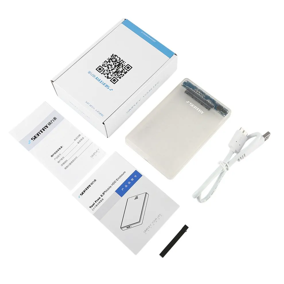 SEATAY HD101 2," USB 3,0 SATA 3,0 Hd коробка HDD жесткий диск Корпус для внешнего жесткого диска инструмент бесплатно 5 Гбит/с прозрачный 4 цвета