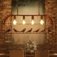 iron individuality originality cage lamp coffee bar restaurant study american style retro simple bird chandelier postage free