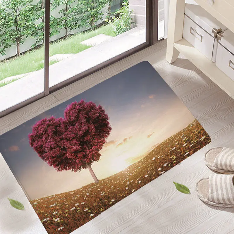 Светло-желтый Dream scenery Door Mat Floor Carpet for Living Room mountain Pattern Coral Fleece Rug Anti-Slip Doormat Home Decor dd12 - Цвет: Светло-желтый