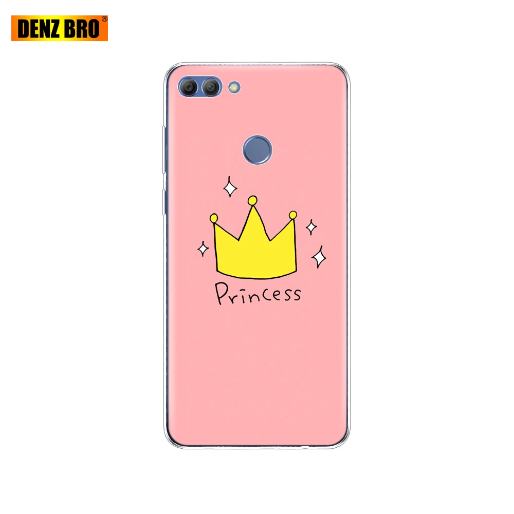 61884 Чехол для huawei P smart Enjoy 7 S, Мягкий ТПУ силиконовый чехол на заднюю панель, чехол для телефона 360, полный защитный прозрачный чехол с рисунком, бампер - Цвет: 61884