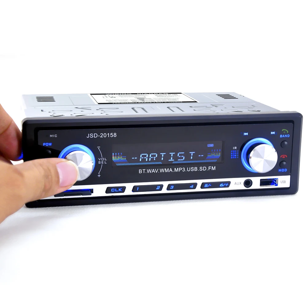 JSD20158 1 Din автомобильное аудио Авто Радио стерео музыка Bluetooth MP3 плеер FM тюнер Авторадио AUX вход радио USB зарядное устройство Порт