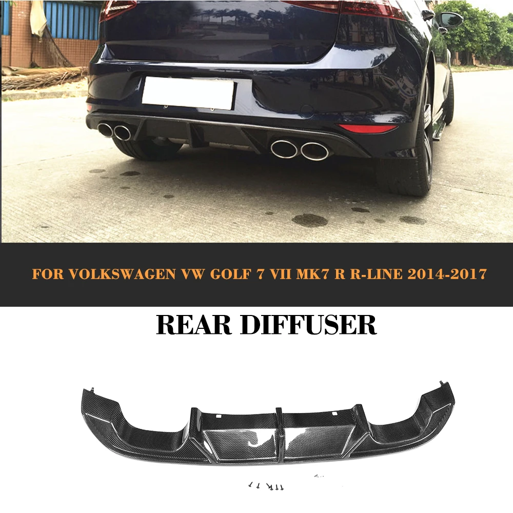 Диффузор спойлер для Volkswagen VW GOLF 7 R LINE хэтчбек только 14 17 нестандартный карбоновый