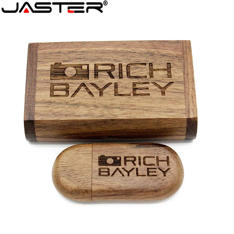 JASTER ( 1 шт. бесплатный логотип выше) Деревянный usb + коробка флэш накопитель 4 ГБ 16 32