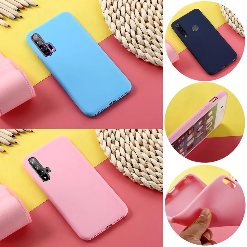 Чехол для Huawei Honor 20 Pro Lite цветной матовый чехол карамельного цвета мягкий