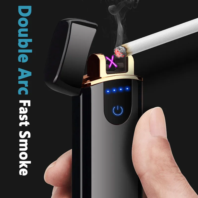 2018 новый электронный usb зажигалка импульсный двойной ветрозащитный