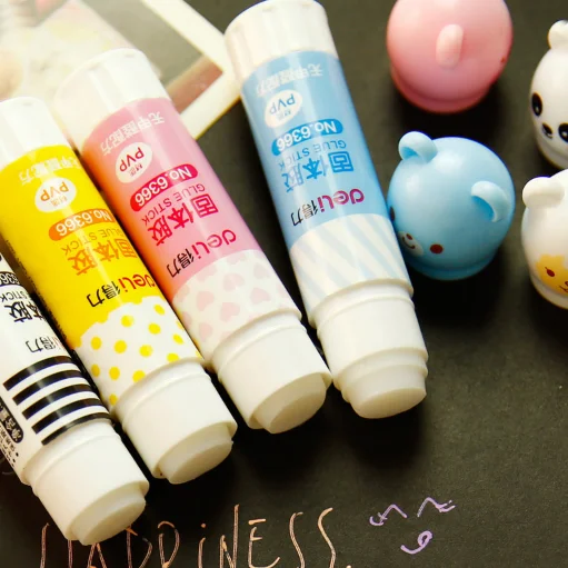 2 предмета милый мультфильм твердых Пластик Клей карандаш высокой вязкостью