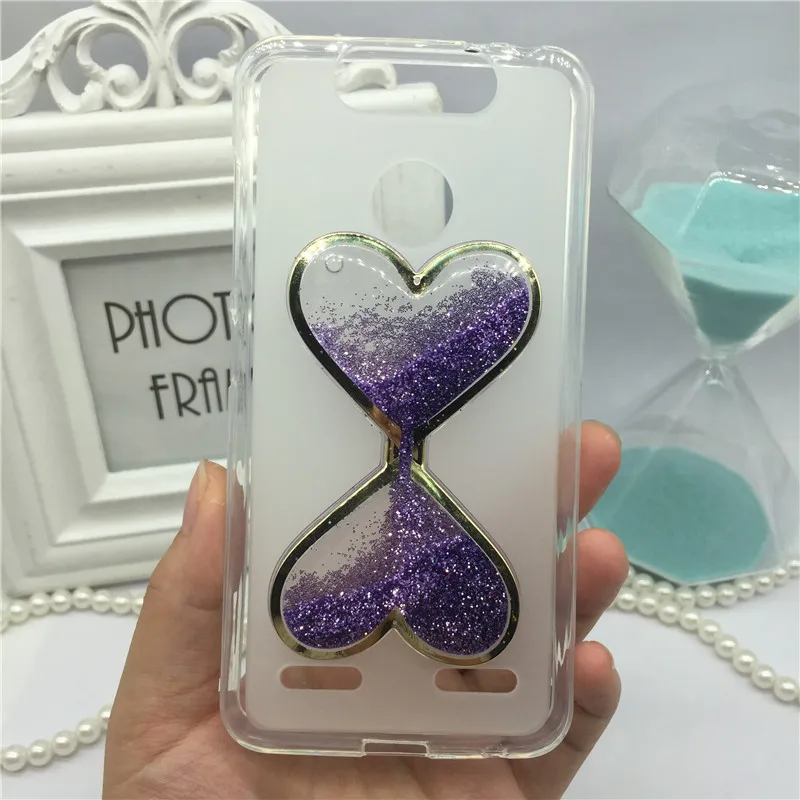 A14 Purple W 3D час стекло вино стекло зыбучие пески жидкостный Мягкий силиконовый чехол для zte Blade V8 мини чехол для телефона Мультфильм алмаз Funda Capa - Цвет: A14 Purple W