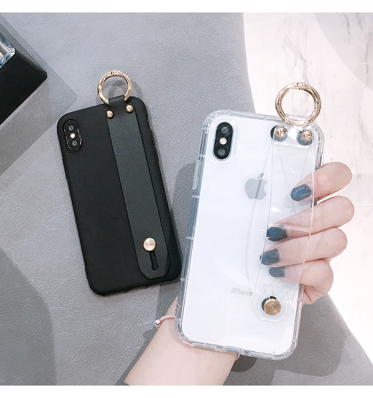 SAM S10 ремешок на запястье Мягкий ТПУ чехол для телефона для samsung Galaxy S10E S10 plus S9 S9P S8 S8p S7 edge Note 8/9 прозрачный чехол-держатель