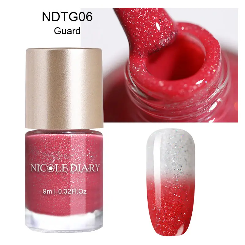 NDTG06 NICOLE DIARY 9 мл Лак для ногтей Хамелеон голографический термальный переливающийся лак Блестящий лак для маникюра Лак для ногтей - Цвет: NDTG06