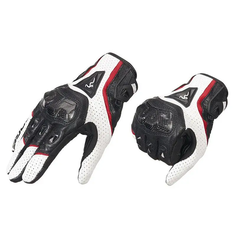 Мужские мотоциклетные перчатки из натуральной кожи дышащие для мотокросса