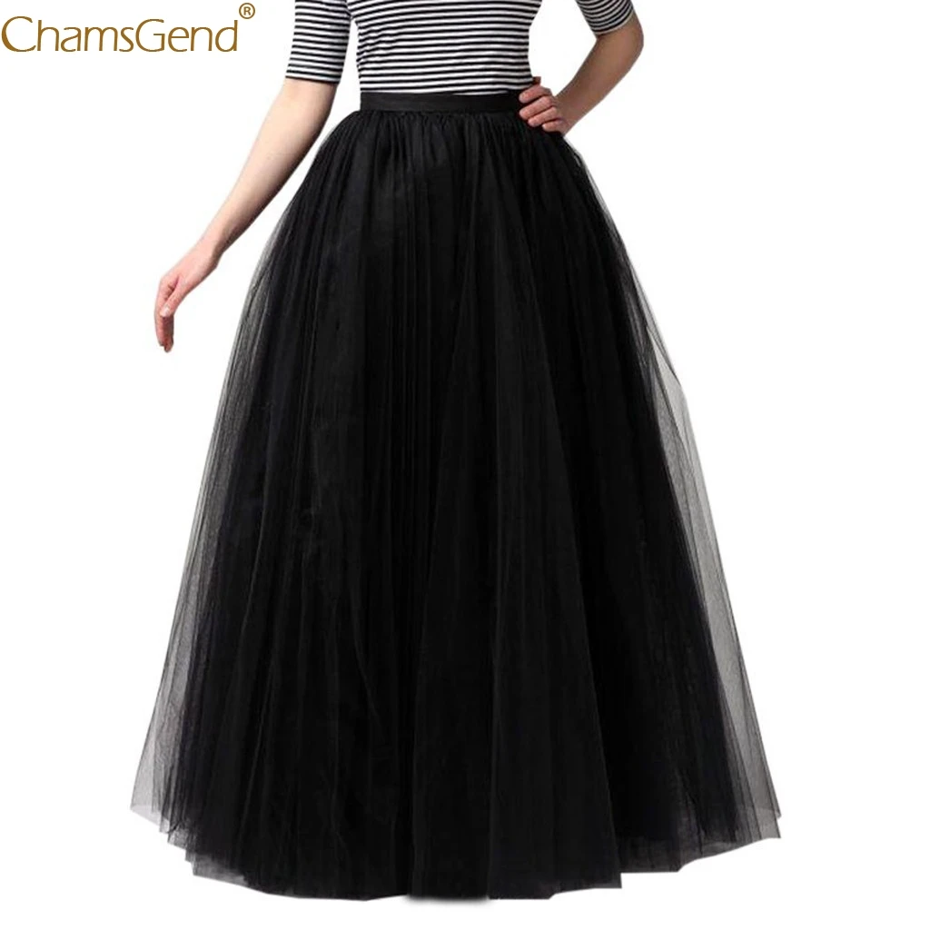 High Waist Long Skirts For Women Maxi Skirt Womens Tulle Pleated Gauze Princess Mesh Polyester Denim Jul | Женская одежда