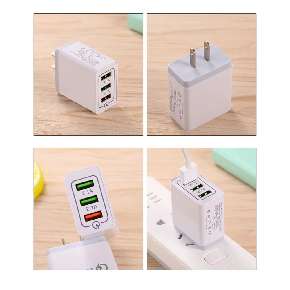 Универсальный мини USB Quick Charge 3 0 5 V 3A для Iphone 7 8 EU нам Подключите мобильный телефон