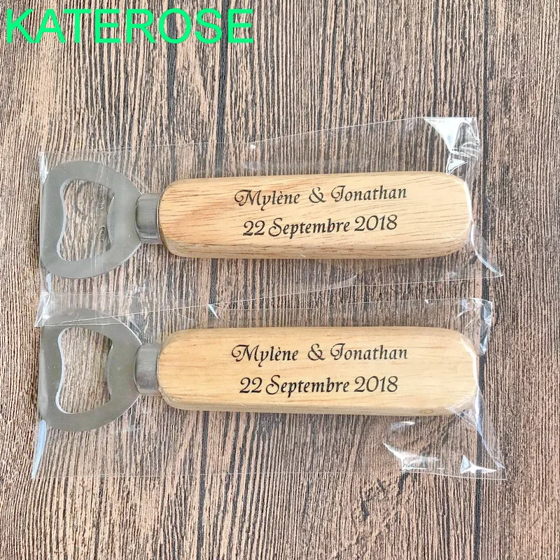60 шт Заказные деревянные открывалки для бутылок DIY логотип открывалки для пива Персонализированные Свадебные и Свадебные сувениры для душа