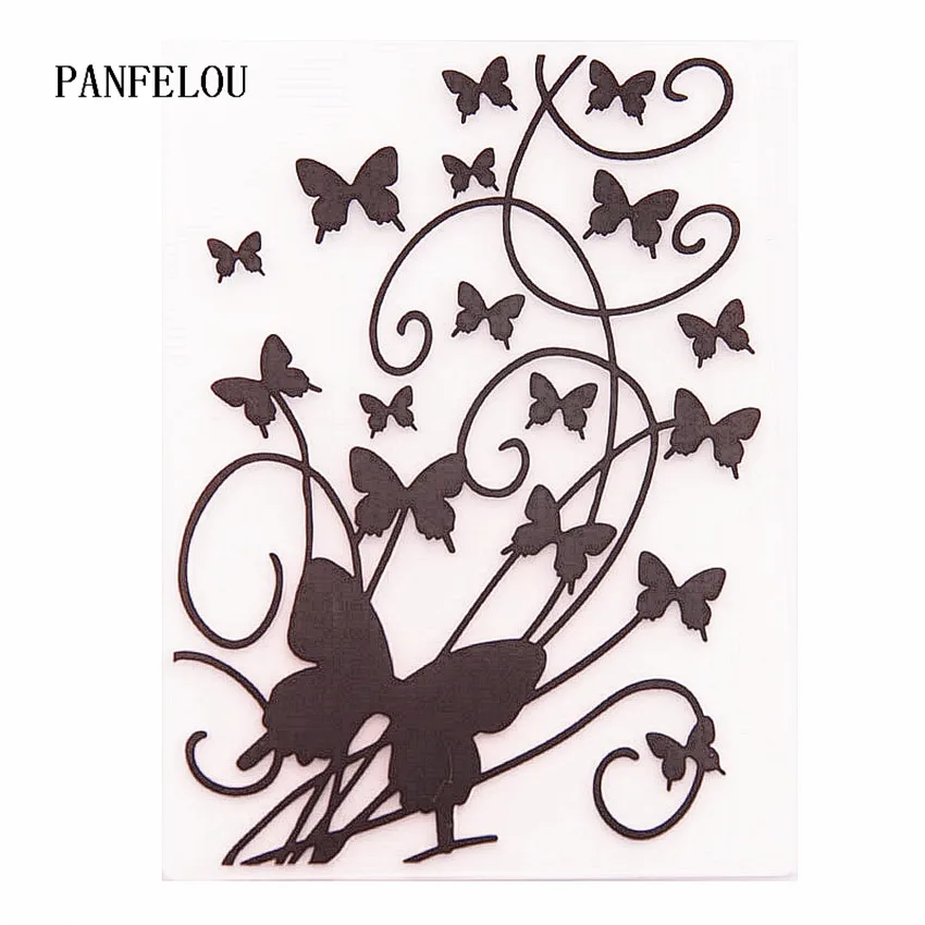 

PANFELOU Vines butterfly Embossing folders Plastic For Scrapbooking DIY Template Fondant Cake Photo Album Card Making