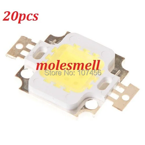 

20pcs 10W LED Integrated High power LED Beads white 900mA 9.0-12.0V 800-900LM 40mil Taiwan Chips Free shipping