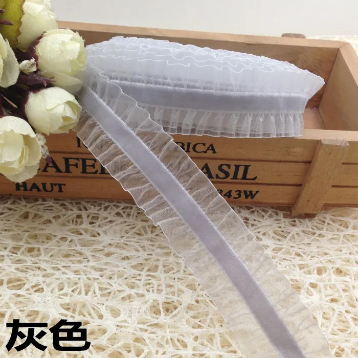 Широкая эластичная бархатная лента 25 мм таяющая Снежная пряжа Женская кружевная