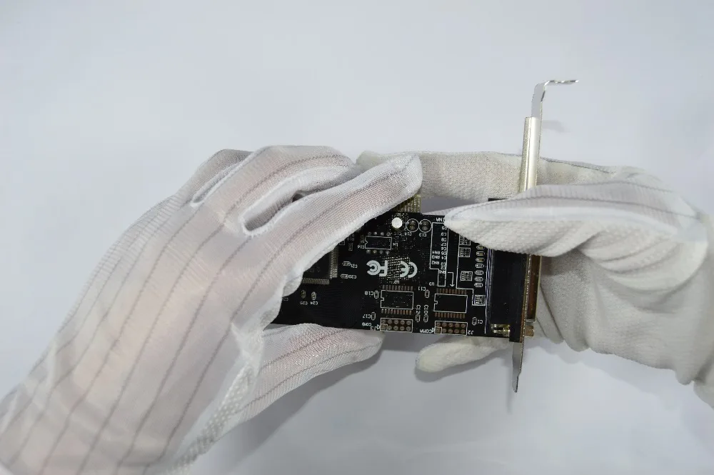 Антистатические перчатки Нескользящие митенки белого цвета с полными пальцами