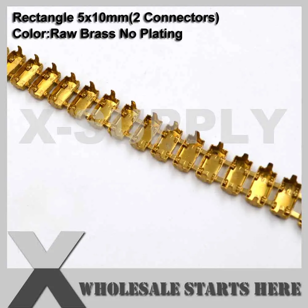 5x10mm(2 Connectors) SS38(8 мм) круглый пустой термос цепь без страз для ремесла/обуви/ювелирных изделий/одежды(центральные соединители - Цвет: 5x10mm(2 Connectors)