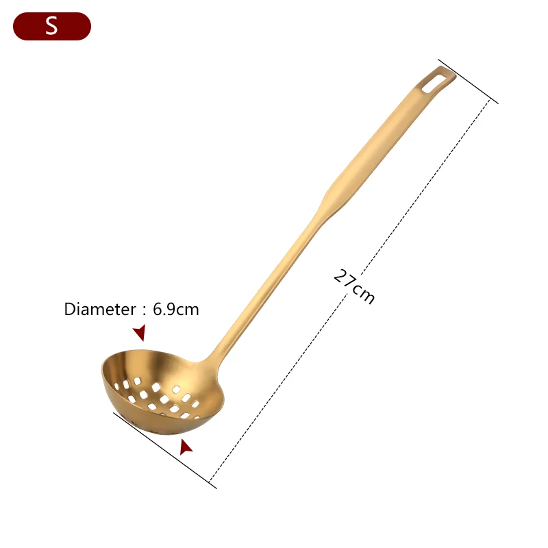 SK gold 1 pc 1 шт., ковш для супа, шумовка, дуршлаг, фильтр, 304 нержавеющая сталь, ложка для супа, кухонная утварь, настенный подвесной, для конфет, цветные кухонные гаджеты - Цвет: SK gold 1 pc