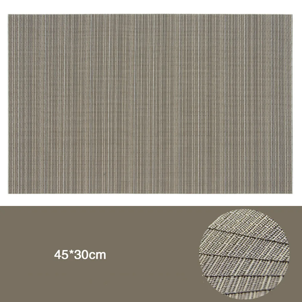 Light grey SunnyRain 6 шт прямоугольный стол Установка тарелок роскошное место утепление ковриками мат - Цвет: Light grey