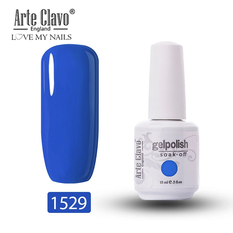 Arte Clavo Гель-лак для ногтей Светодиодный УФ-гель для ногтей для нейл-арта Гибридный 244 цветов Полупостоянный Гель-лак для ногтей праймер для маникюра - Цвет: 1529