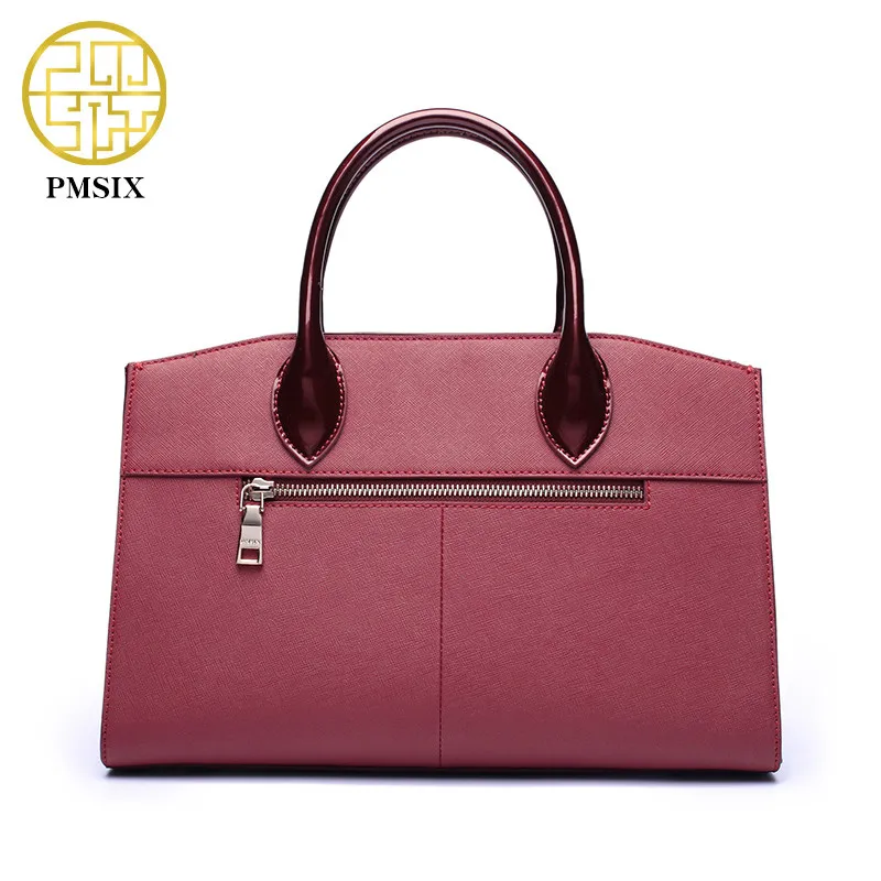 Модная кожаная женская сумка с вышивкой Pmsix элегантная повседневная тоут