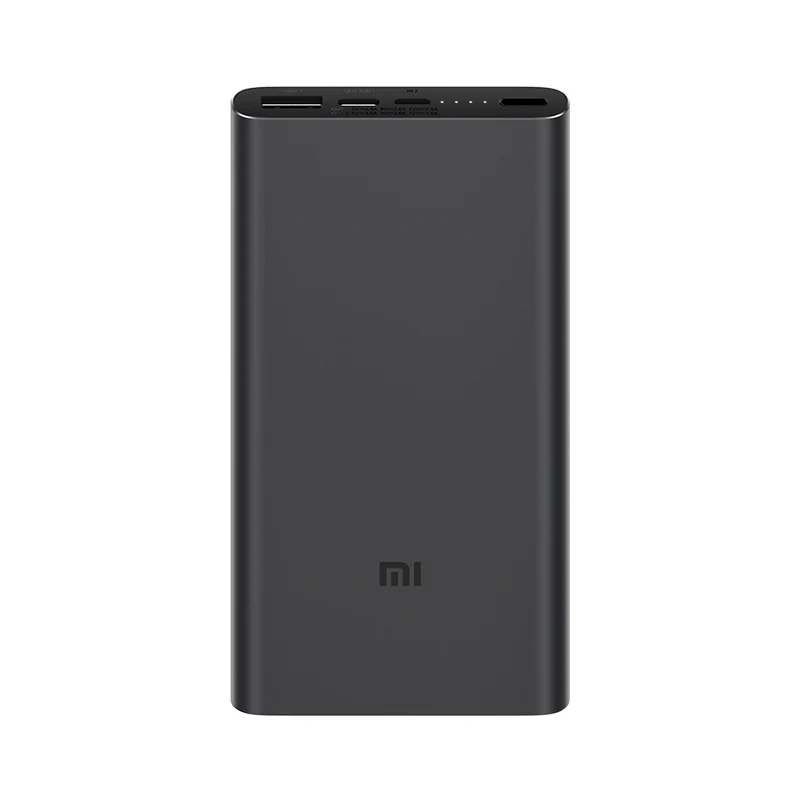 Black Xiao mi power Bank 3 10000 мАч PLM12ZM usb type C QC3.0 Быстрая зарядка mi power bank 10000 портативное зарядное устройство повербанк - Цвет: Black