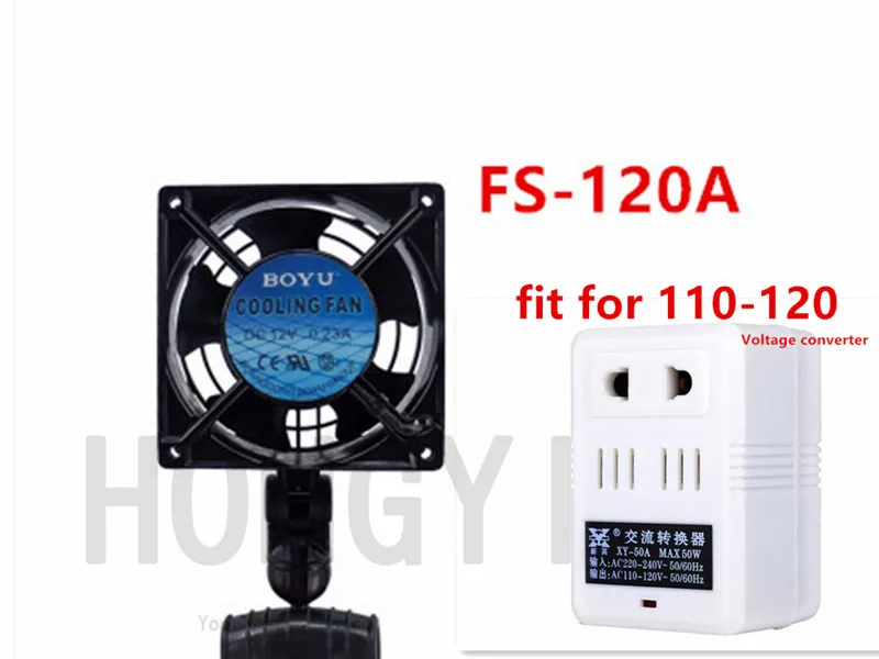 BOYU 1 шт. FS-120 15 Вт FS-120A 4 Вт аквариум Вентилятор охлаждения охладитель Регулируемые 360 градусов fish tank контроль температуры небольшой вентилятор