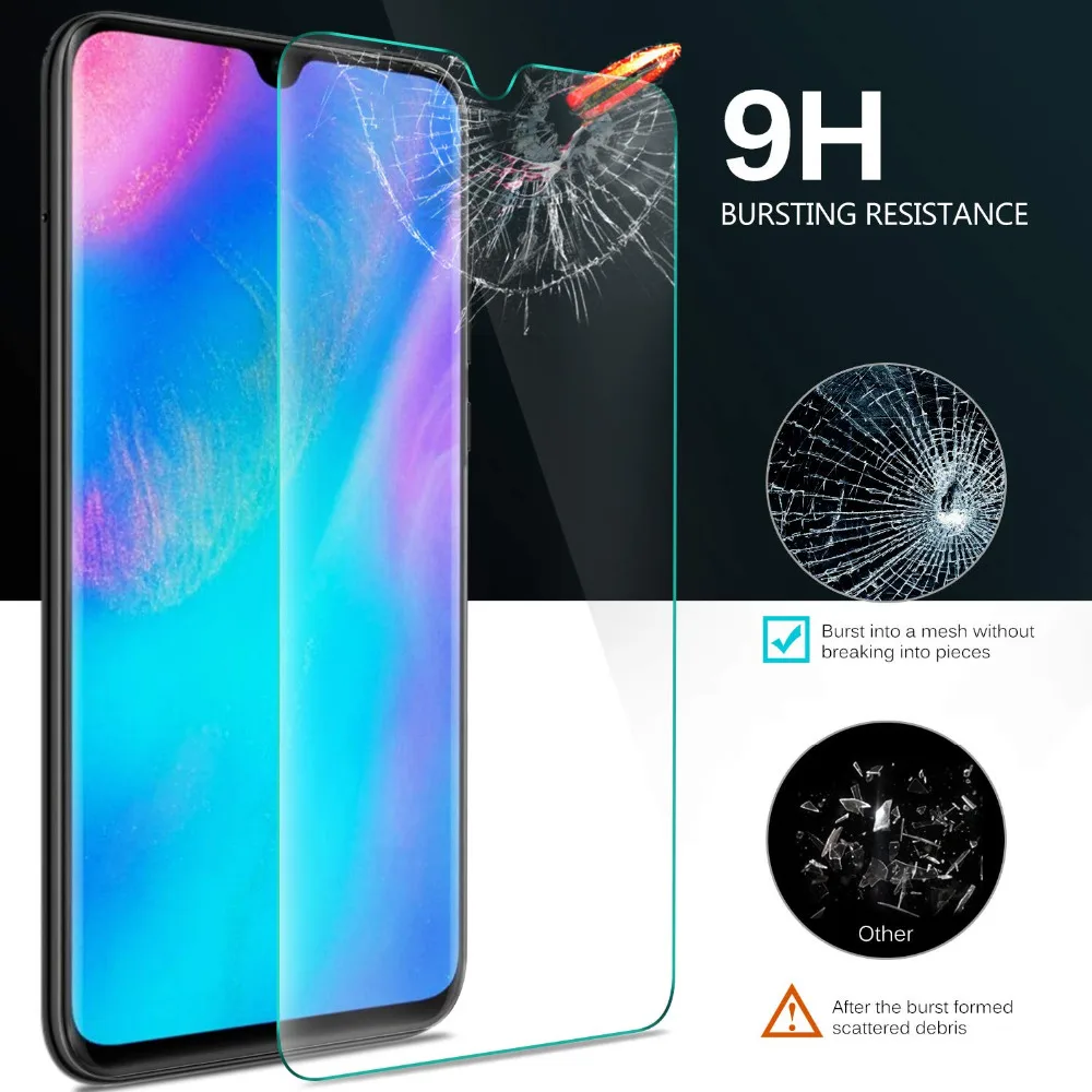 2 шт. закаленное стекло для Huawei P30 Lite Защитное экрана Защитная пленка телефона на