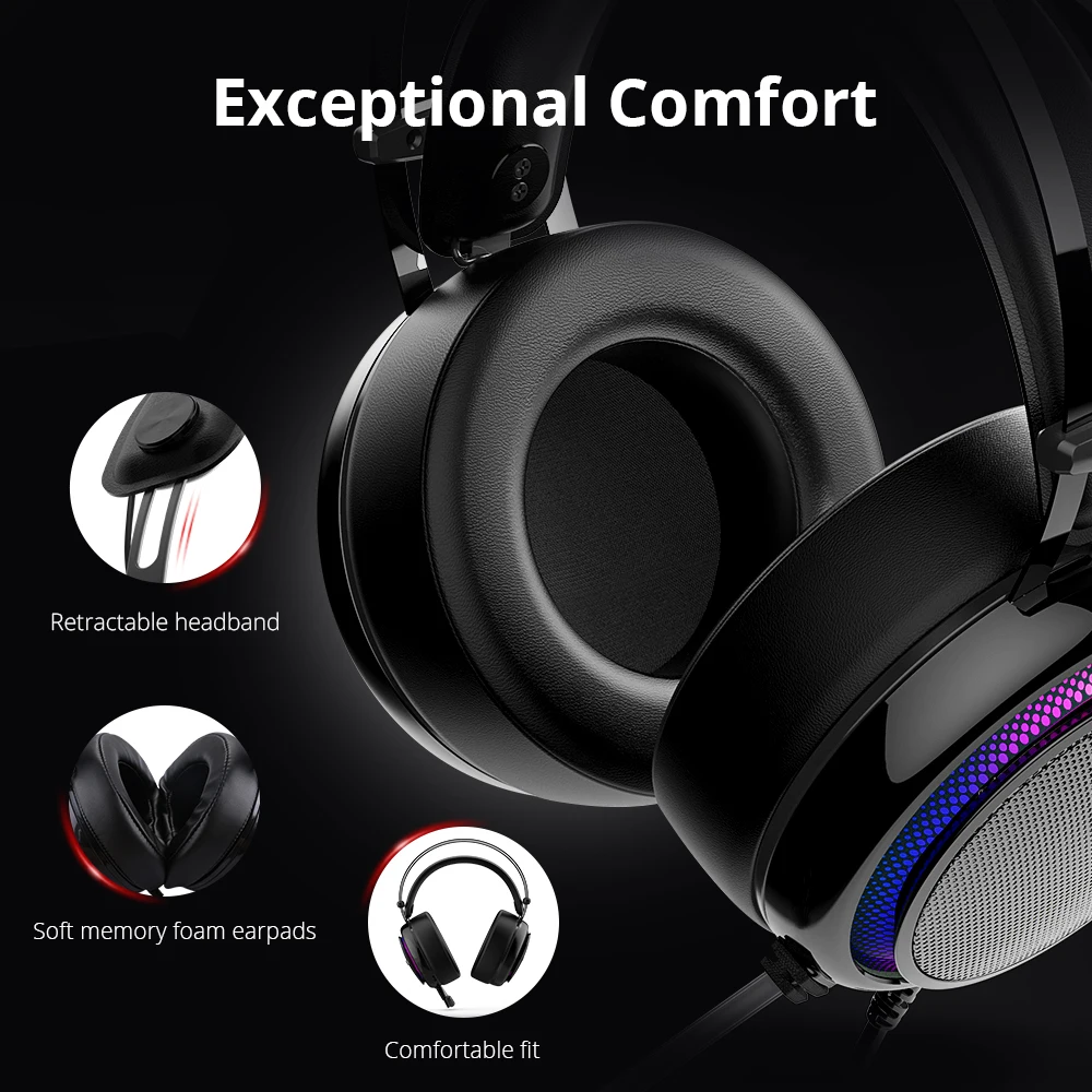Игровая гарнитура Tronsmart Glary 7,1 Virtual Surround Soud, USB интерфейс, игровые наушники для xbox, nintendo switch, компьютера, ноутбука
