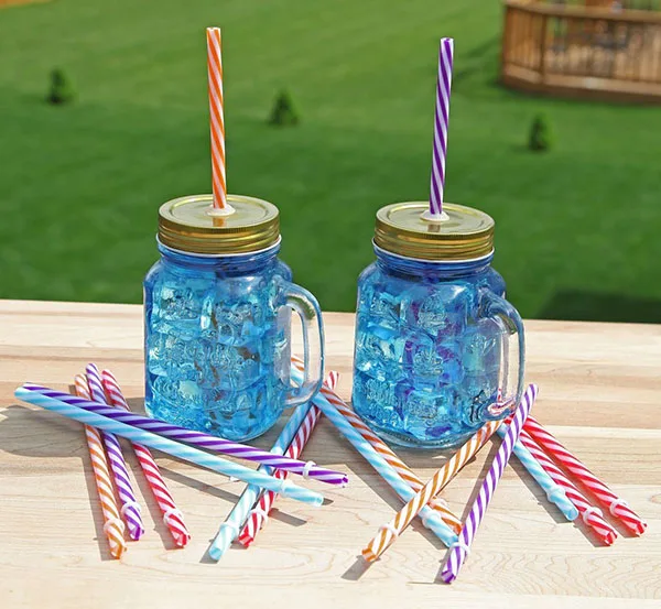 200pc plastic reusable strip straws for kids 9'' long paille bachelorette party supplies cocktail bar Mason Jar tumbler | Дом и сад