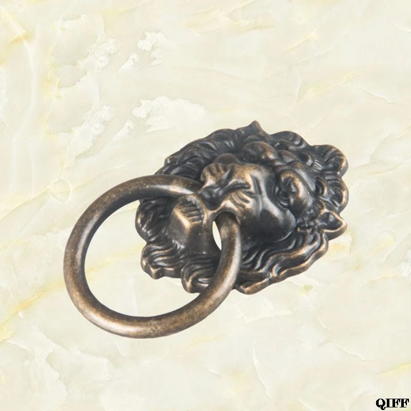 Antique Bronze Lion Head Pulls for Dresser Drawer Cabinet Door Handles Knobs Jun20
