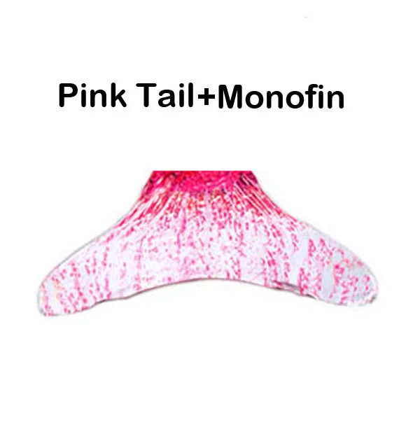 pink tail monofin Взрослый плавающий хвост русалки для плавания Zeemeerminstaart хвост русалки Косплей Костюм «хвост русалки» для детей, девочки русалки - Цвет: pink tail monofin