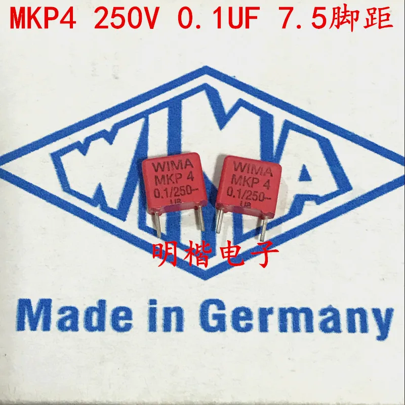 2020 hot sale 10pcs/20pcs German capacitor WIMA MKP4 250V 0.1UF 104 250V 100n P: 7.5mm Audio capacitor free shipping