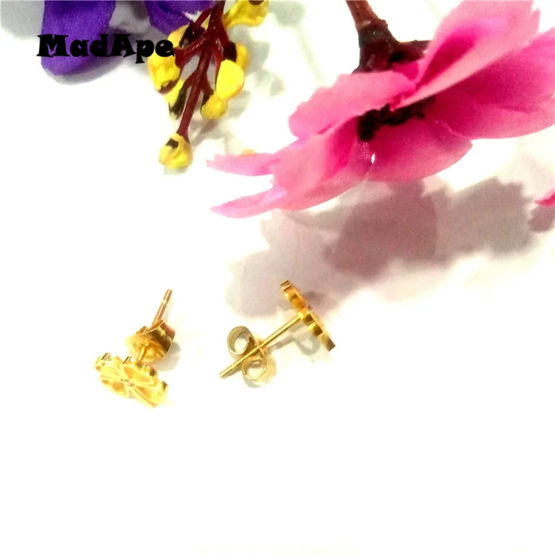 Женские серьги гвоздики из нержавеющей стали с цирконом|Серьги-гвоздики| |