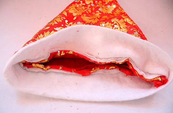 12 шт. новогодние шапки с золотым принтом Рождественский Санта-Клаус мягкая шапка