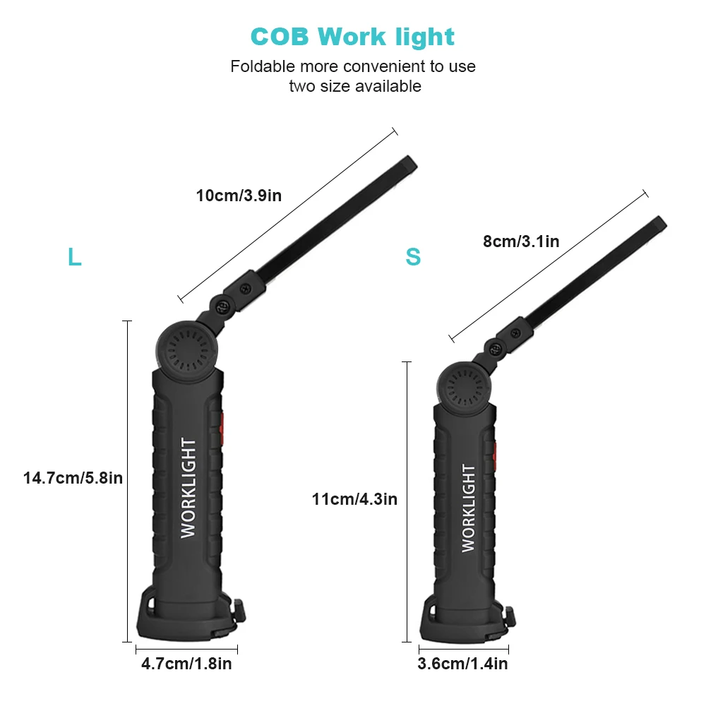 Складной фонарик светодиодный контрольные огни Гибкий ручной фонарь 5 Режим COB
