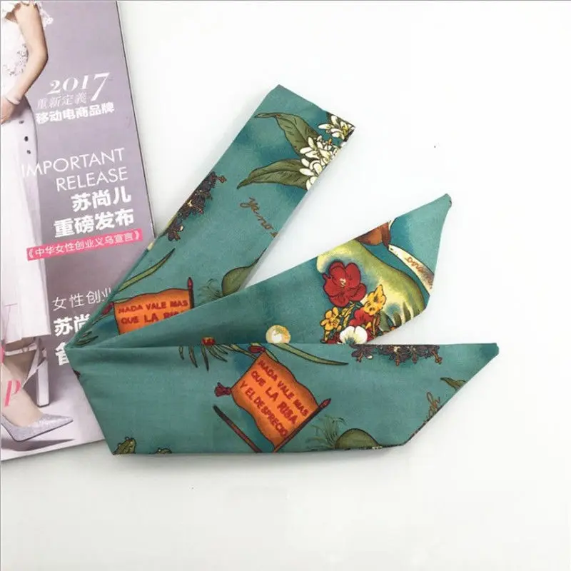 Цветочная повязка на голову модная Ретро Женская эластичная Тюрбан скрученная