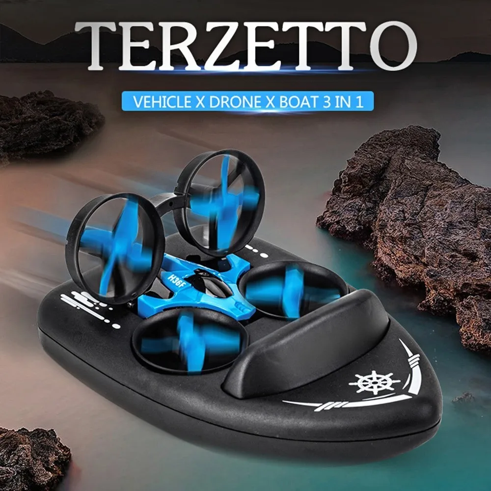 Квадрокоптер JJRC H36f Terzetto 3 в 1 игрушечный вертолет с дистанционным