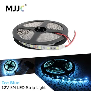 Светодиодная лента MJJC холодного синего цвета, 12 в постоянного тока, гибкая светодиодная лента e SMD 5050 5 м, 300 светодиодов, неоновая лента, светильник, домашнее праздничное украшение