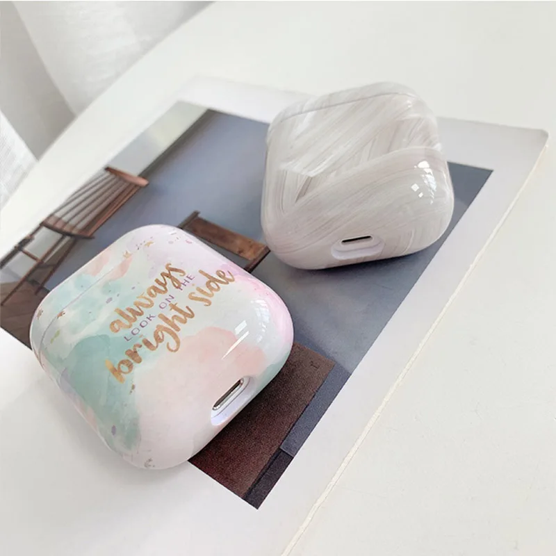 Модный градиентный мраморный чехол для Apple Airpods, милый Жесткий Чехол для наушников Airpod, чехол для наушников, защитный чехол